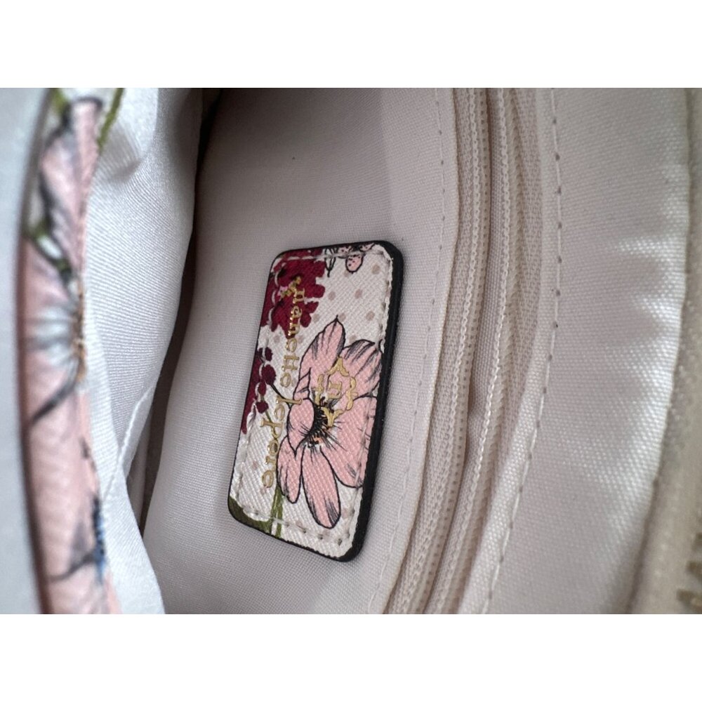 Floral Print Wristlet Purse With Zipper Closure & Gold Accents By Nanette Lepore - Picture 4 of 4